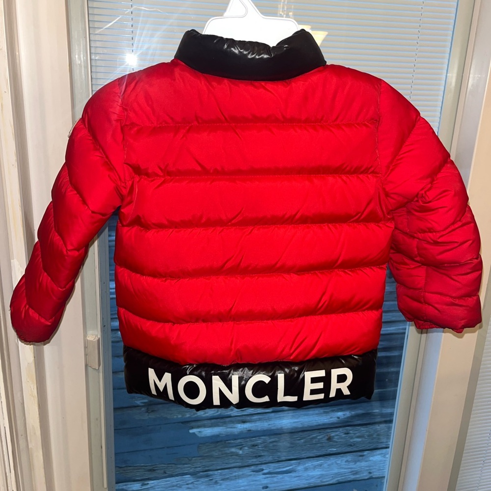 Red and black 3T moncler coat
